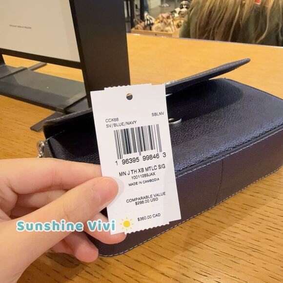 NWT Coach Mini Josie Top Handle Bag In Signature Canvas CCK68 Blue/Navy - Picture 7 of 7